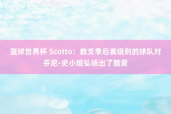 篮球世界杯 Scotto：数支季后赛级别的球队对芬尼-史小姐弘扬出了酷爱