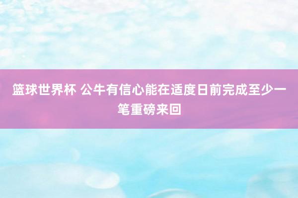 篮球世界杯 公牛有信心能在适度日前完成至少一笔重磅来回