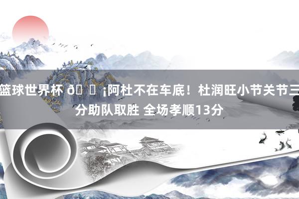 篮球世界杯 🗡阿杜不在车底！杜润旺小节关节三分助队取胜 全场孝顺13分