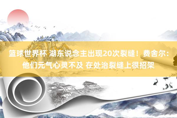 篮球世界杯 湖东说念主出现20次裂缝！费舍尔：他们元气心灵不及 在处治裂缝上很招架