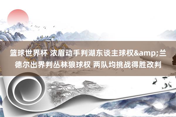 篮球世界杯 浓眉动手判湖东谈主球权&兰德尔出界判丛林狼球权 两队均挑战得胜改判